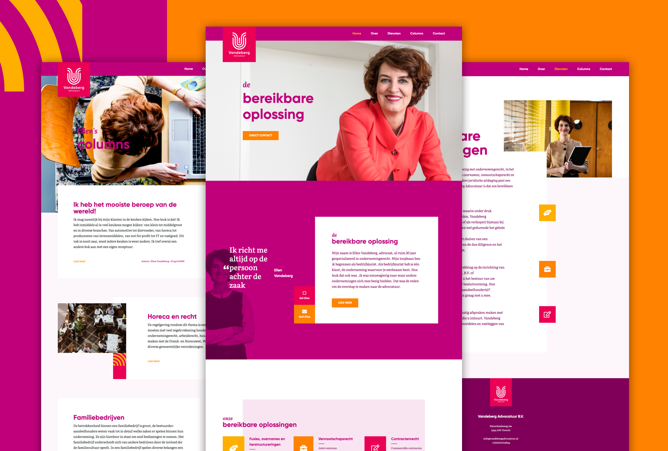 Vandeberg advocatuur websitedesign